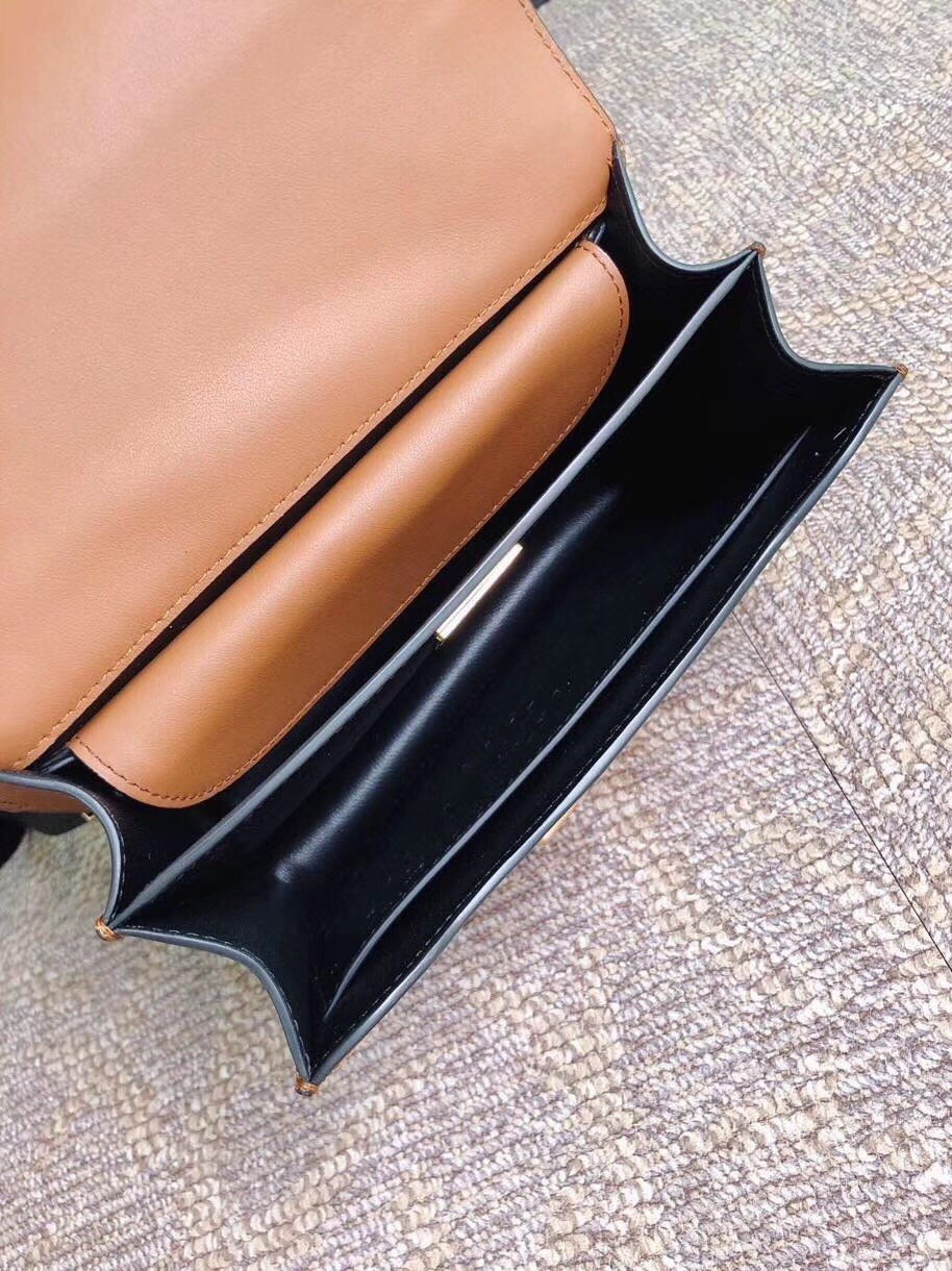 Prada Cahier Shoulder Bag In Brown/Black Leather 866
