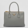 Prada Small Galleria Bag In Grey Saffiano Leather 237