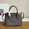 Prada Small Galleria Bag In Grey Saffiano Leather 237