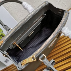 Prada Small Galleria Bag In Grey Saffiano Leather 237