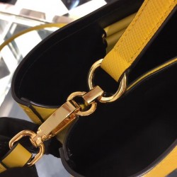 Prada Yellow Saffiano North South Double Medium Bag 247