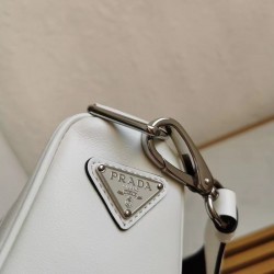 Prada Triangle Shoulder Bag In White Leather 671