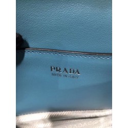 Prada Monochrome Flap Bag In Blue Saffiano Leather 714