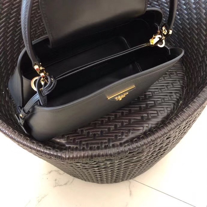 Prada Matinee Mini Bag In Black Saffiano Leather 504