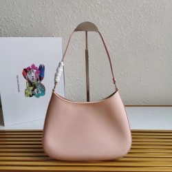 Prada Cleo Shoulder Small Bag In Pink Brushed Leather 821