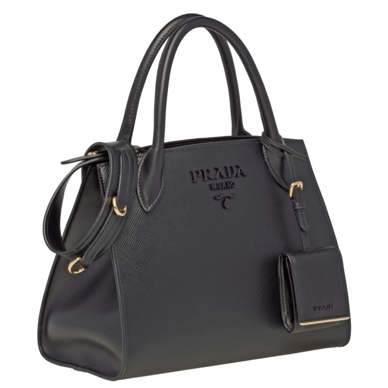 Prada Monochrome Bag In Black Saffiano Leather 022