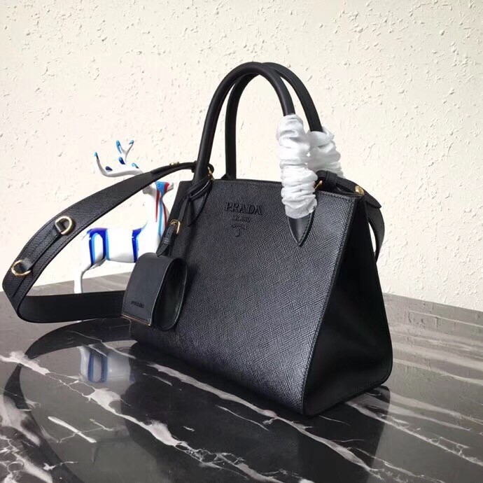 Prada Monochrome Bag In Black Saffiano Leather 022