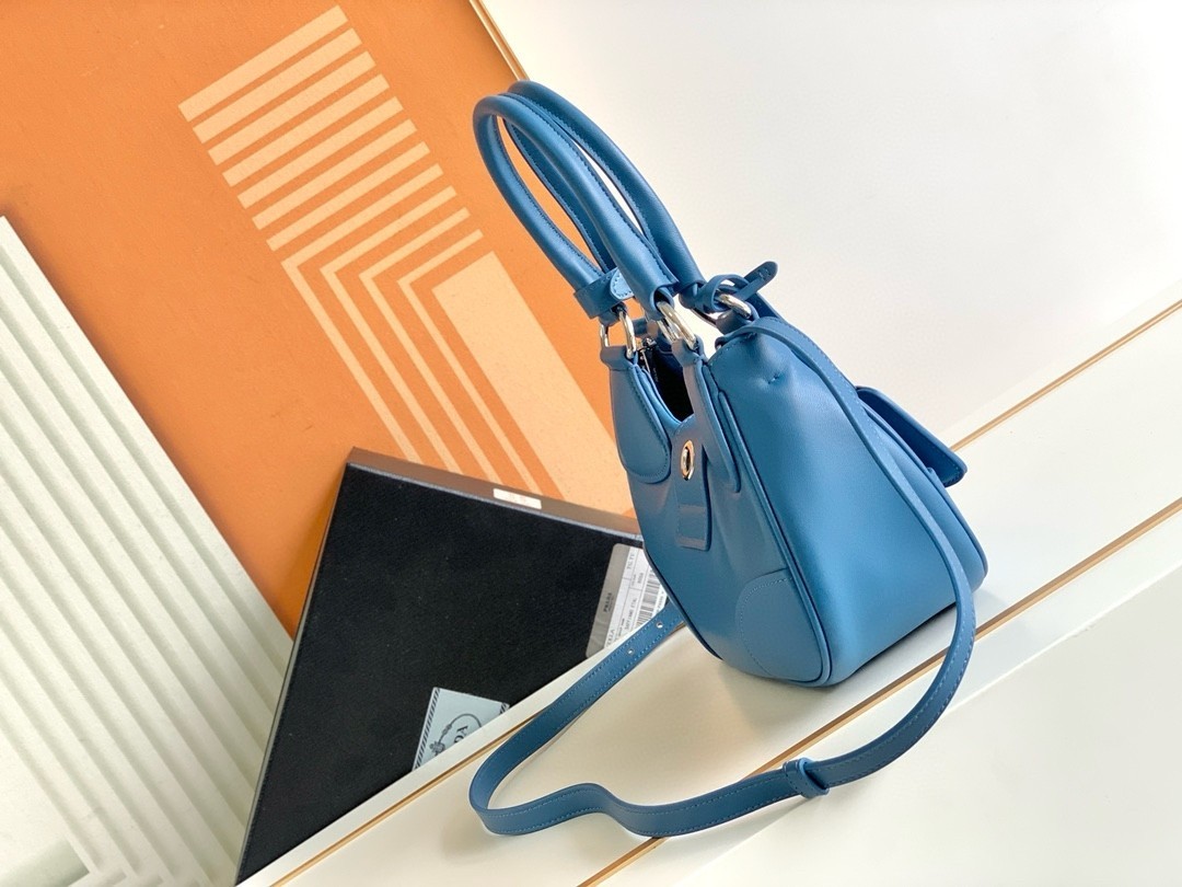 Prada Moon Bag in Blue Padded Nappa Leather 110