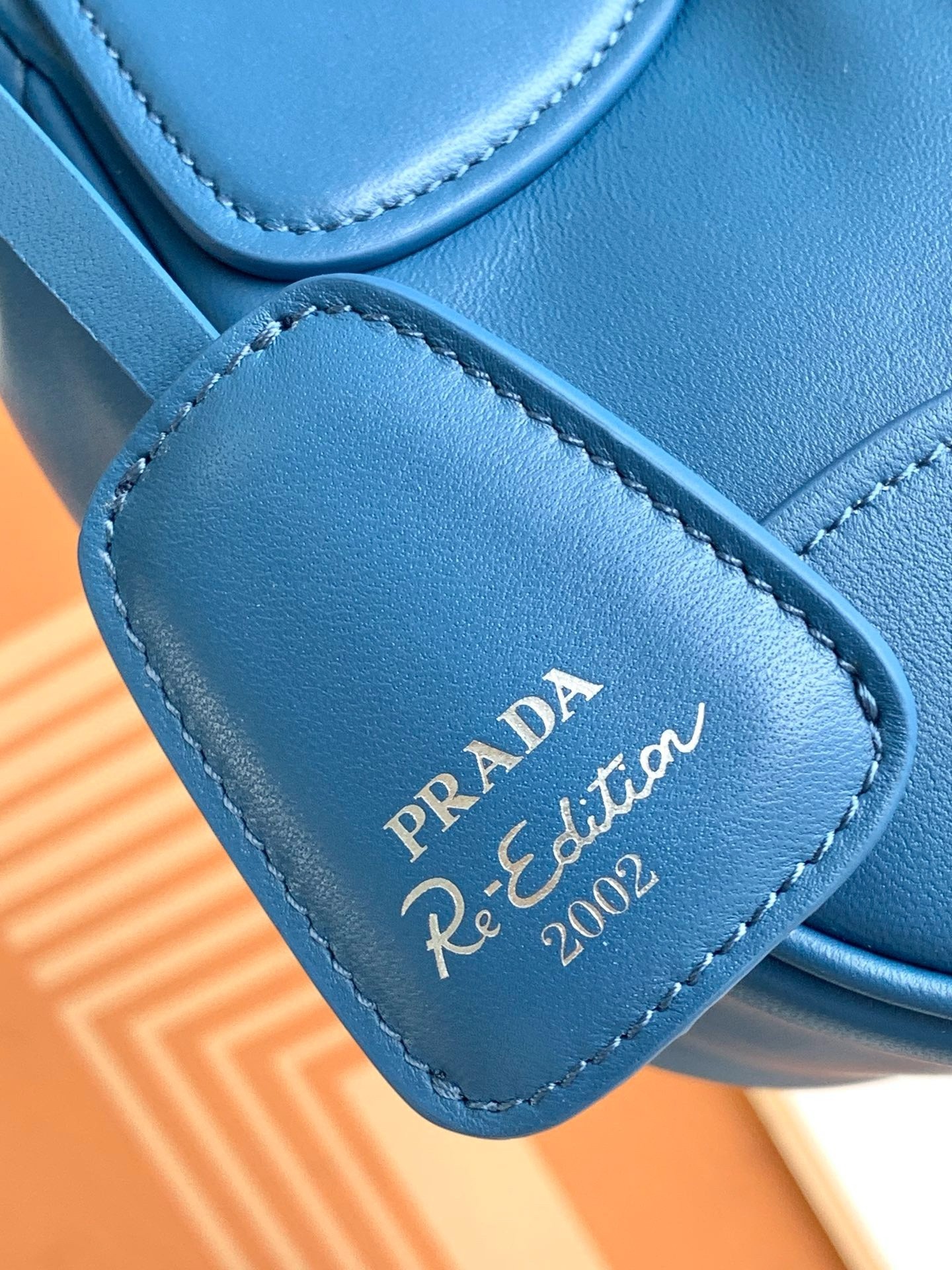 Prada Moon Bag in Blue Padded Nappa Leather 110