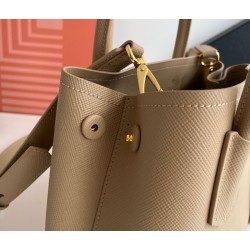 Prada Double Mini Bag In Beige Saffiano Leather 933