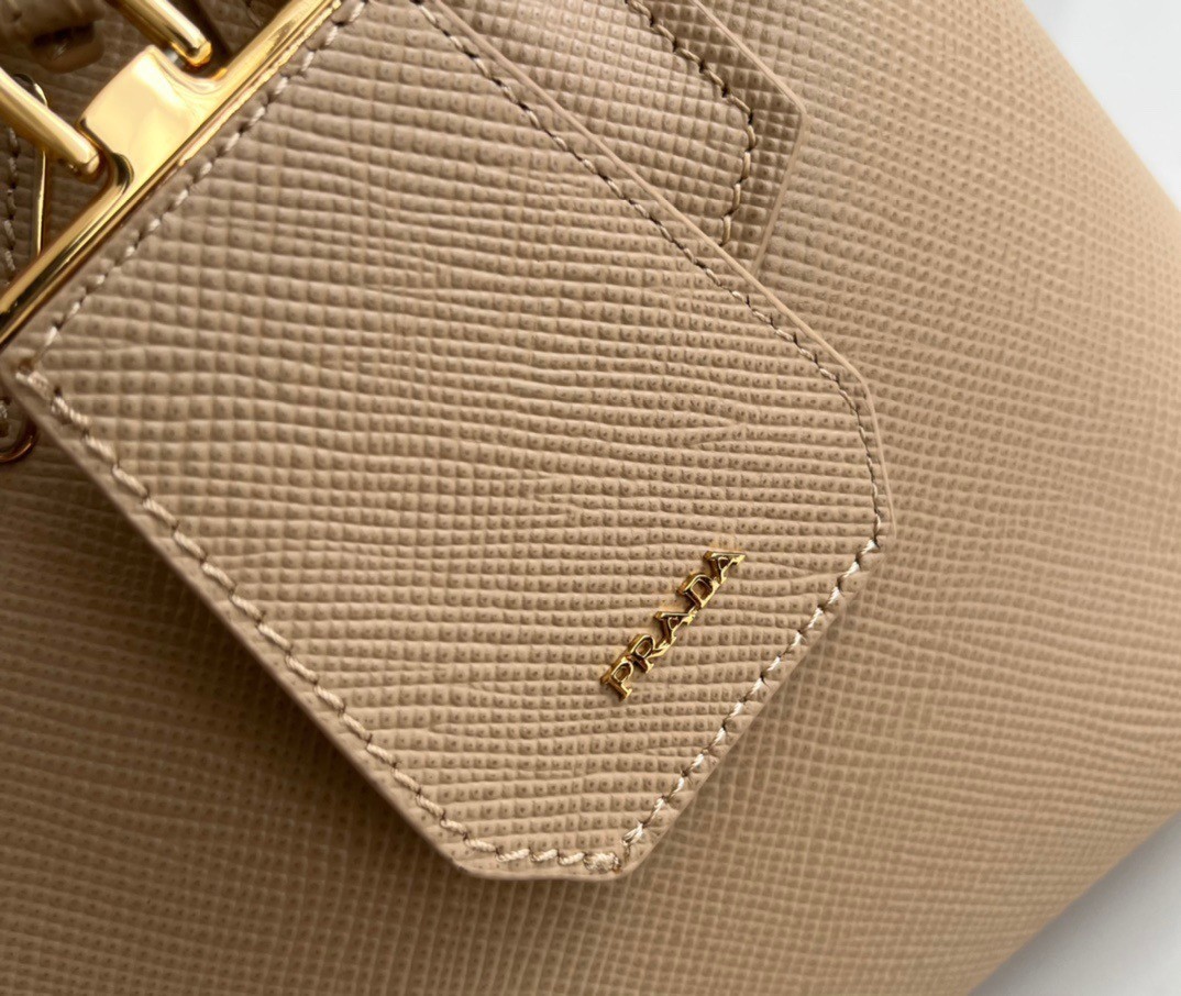 Prada Double Mini Bag In Beige Saffiano Leather 933