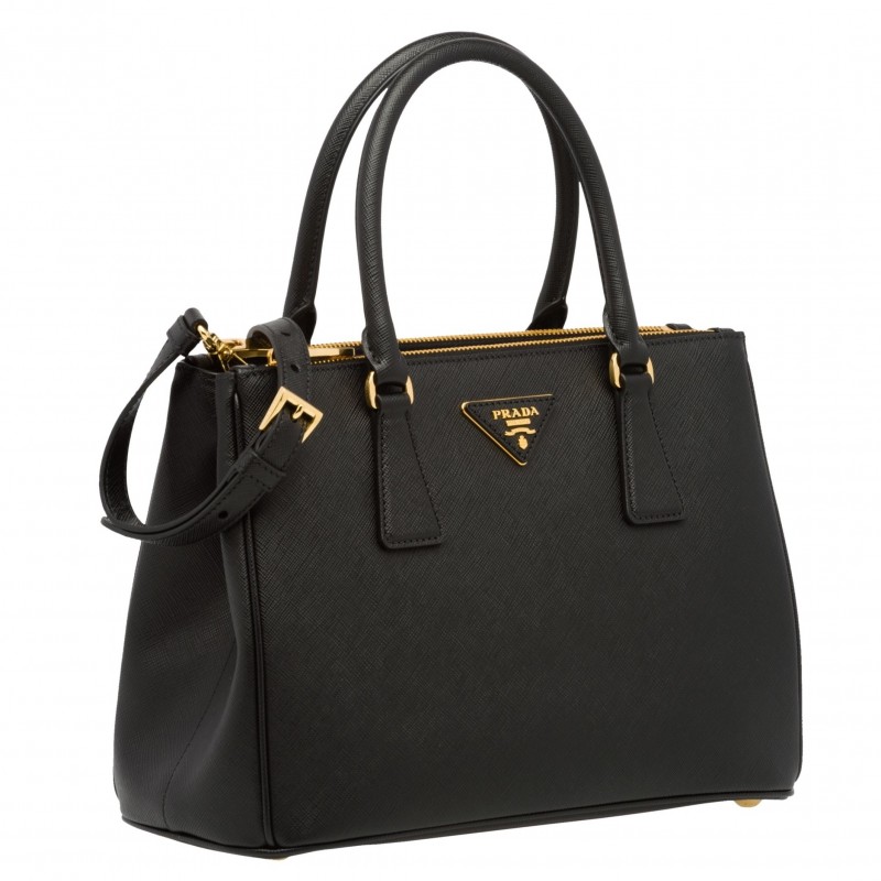 Prada Small Galleria Bag In Black Saffiano Leather 368