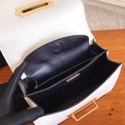 Prada Cahier Shoulder Bag In White/Black Leather 384