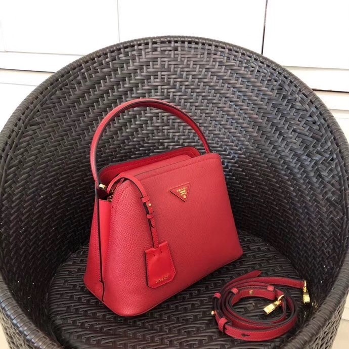 Prada Matinee Mini Bag In Red Saffiano Leather 316