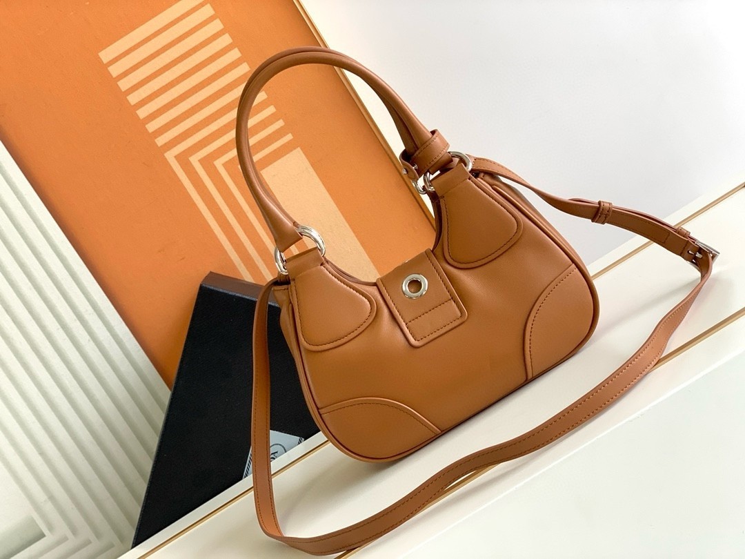 Prada Moon Bag in Caramel Padded Nappa Leather 030