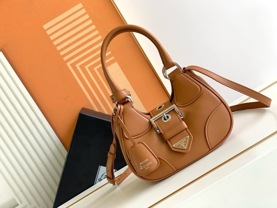 Prada Moon Bag in Caramel Padded Nappa Leather 030