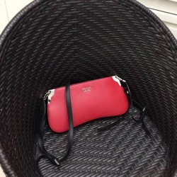 Prada Red Sidonie Leather Shoulder Bag 449