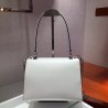 Prada Monochrome Top Handle Bag In White Saffiano Leather 892