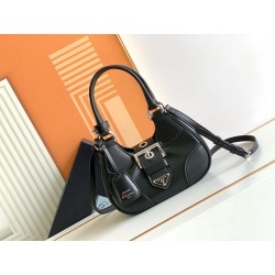 Prada Moon Bag in Black Re-Nylon and Leather 939
