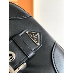 Prada Moon Bag in Black Re-Nylon and Leather 939