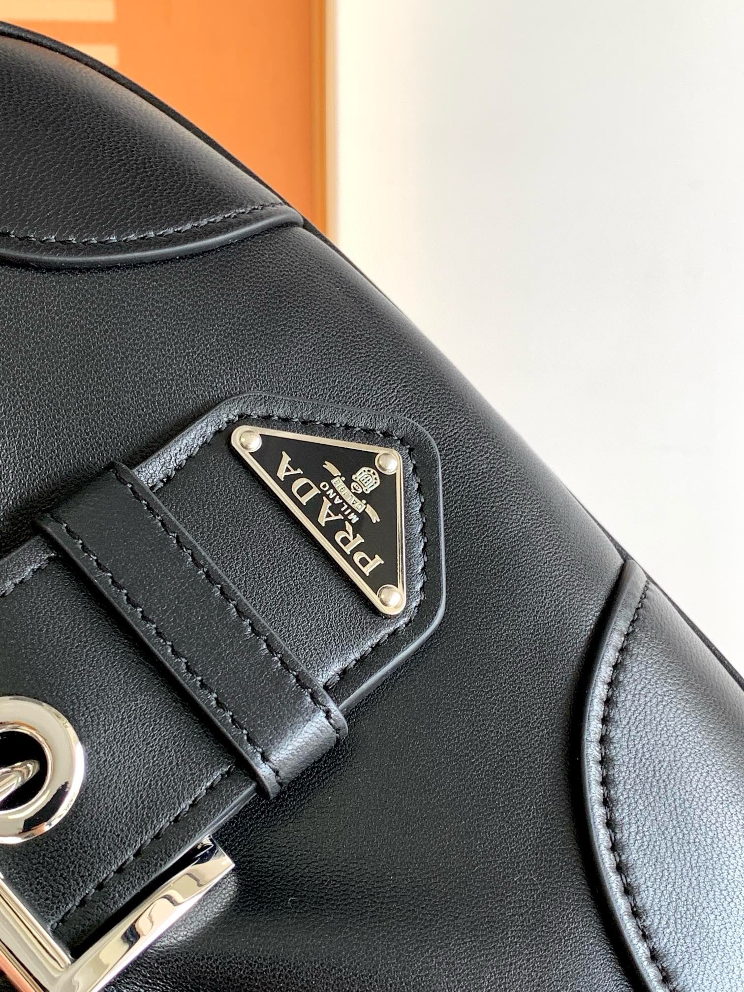 Prada Moon Bag in Black Re-Nylon and Leather 939