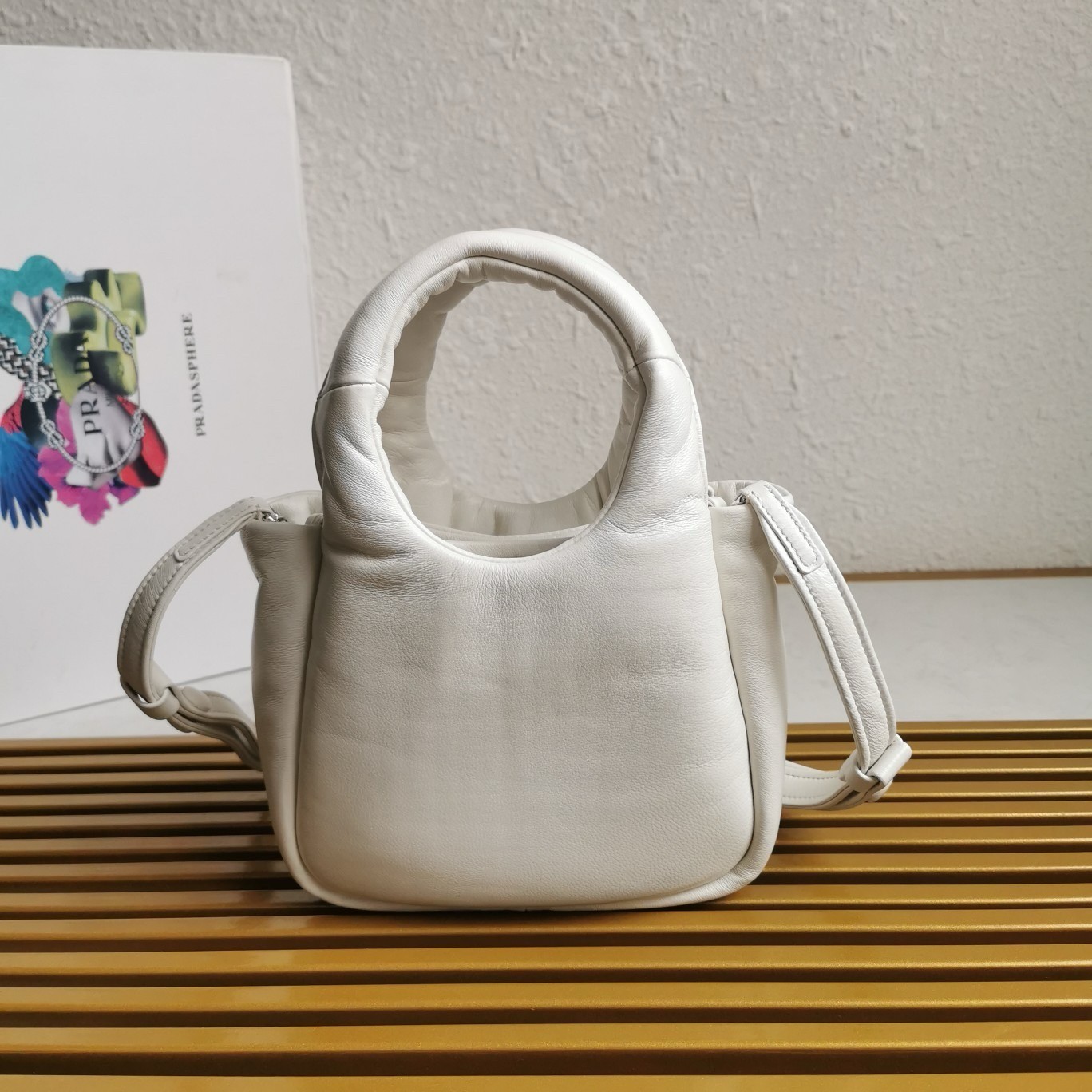 Prada Small Top-handle Bag in White Nappa Leather 557