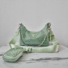 Prada Re-Edition 2005 Bag In Aqua Satin with Crystals 580