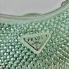 Prada Re-Edition 2005 Bag In Aqua Satin with Crystals 580