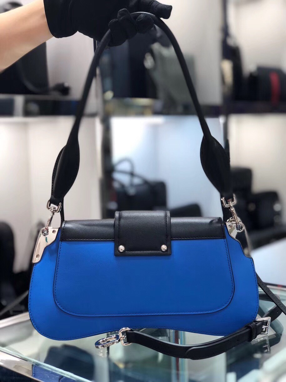 Prada Sidonie Shoulder Bag In Blue/Black Leather 797