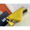 Prada Triangle Shoulder Bag In Yellow Saffiano Calfskin 020
