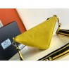 Prada Triangle Shoulder Bag In Yellow Saffiano Calfskin 020