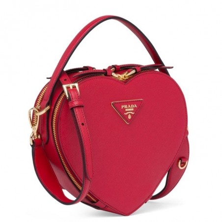 Prada Odette Heart Bag In Red Saffiano Leather 039