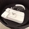 Prada Medium Diagramme Flap Bag In Ivory Calfskin 493