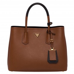 Prada Bicolor Double Medium Palisander Saffiano Bag 317