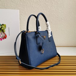 Prada Small Galleria Bag In Bluette Saffiano Leather 423