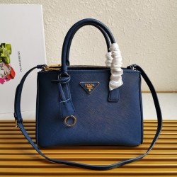 Prada Small Galleria Bag In Bluette Saffiano Leather 423