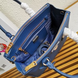 Prada Small Galleria Bag In Bluette Saffiano Leather 423