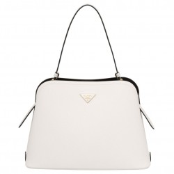 Prada Matinee Tote Bag In White Saffiano Leather 000