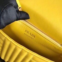 Prada Medium Diagramme Flap Bag In Yellow Calfskin 332