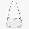 Prada Silver Brushed Leather Cleo Shoulder Bag with Flap 999