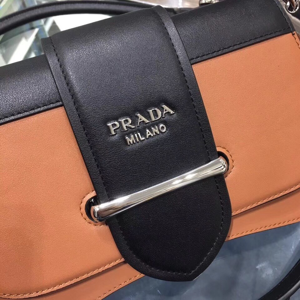 Prada Sidonie Shoulder Bag In Brown/Black Leather 983