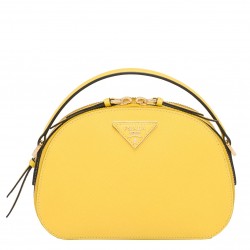 Prada Odette Yellow Saffiano Leather Bag 537
