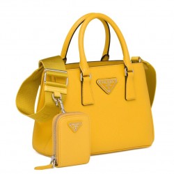 Prada Galleria Micro Bag In Yellow Saffiano Leather 553