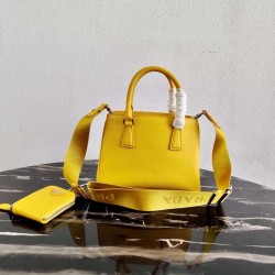 Prada Galleria Micro Bag In Yellow Saffiano Leather 553