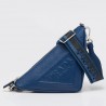 Prada Triangle Shoulder Bag In Blue Saffiano Calfskin 459