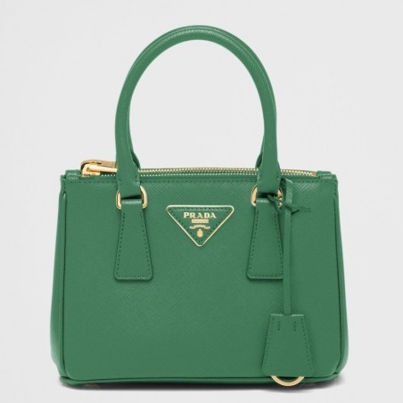 Prada Mini Galleria Bag In Green Saffiano Leather 557