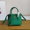 Prada Mini Galleria Bag In Green Saffiano Leather 557