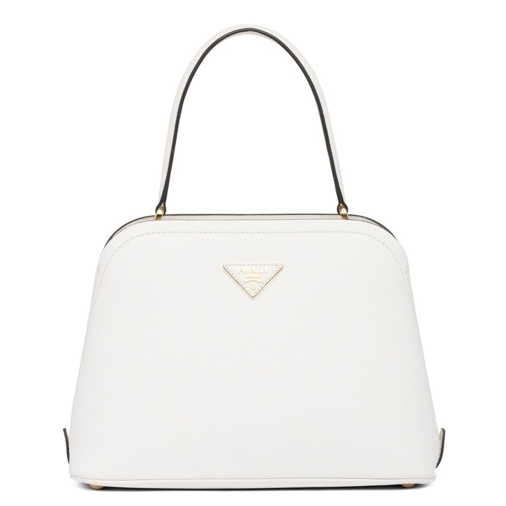 Prada Matinee Mini Bag In White Saffiano Leather 574