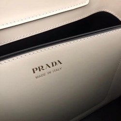 Prada Matinee Mini Bag In White Saffiano Leather 574