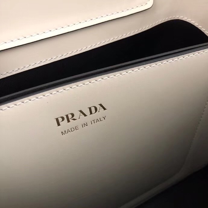 Prada Matinee Mini Bag In White Saffiano Leather 574